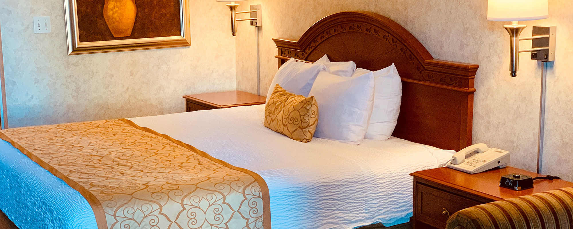 guest room with one king bed and sofa bed