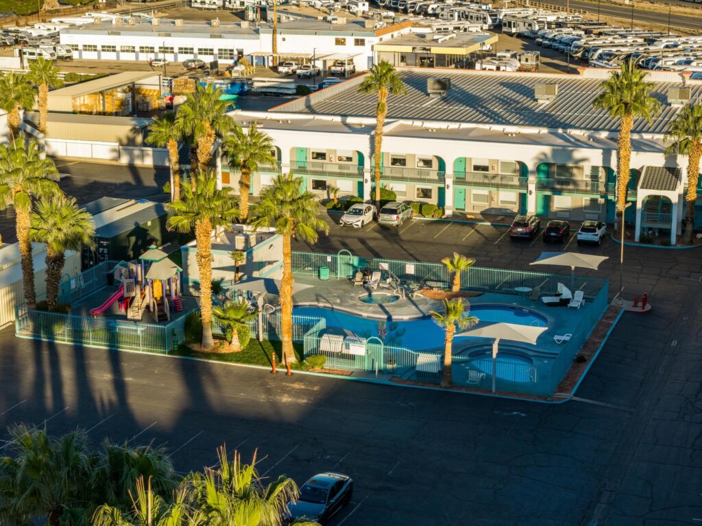 Outdoor pool and hot tub at St. George Inn & Suites