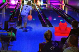 Glow bowling lanes at Fiesta Family Fun Center in St. George, Utah