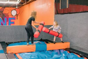 Trampoline courts at House of Jump in St. George, Utah