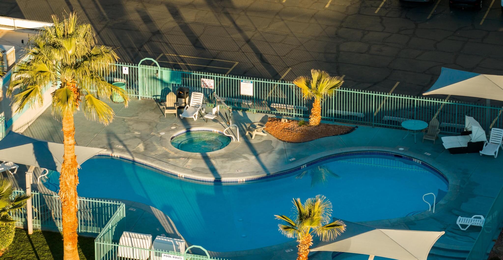 Aerial view of the pool at St. George Inn & Suites
